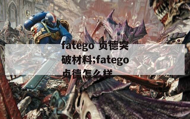 fatego 贞德突破材料;fatego贞德怎么样