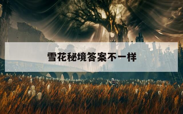 雪花秘境答案不一样