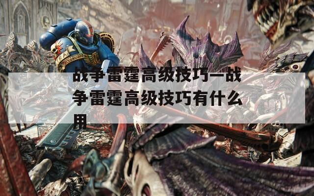 战争雷霆高级技巧—战争雷霆高级技巧有什么用