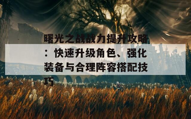 曙光之战战力提升攻略：快速升级角色、强化装备与合理阵容搭配技巧