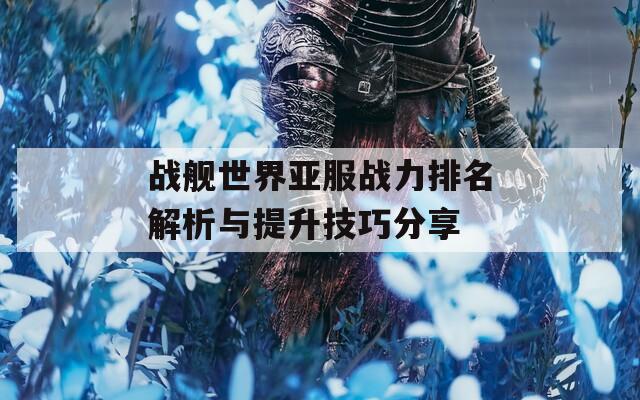 战舰世界亚服战力排名解析与提升技巧分享