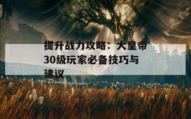 提升战力攻略：大皇帝30级玩家必备技巧与建议