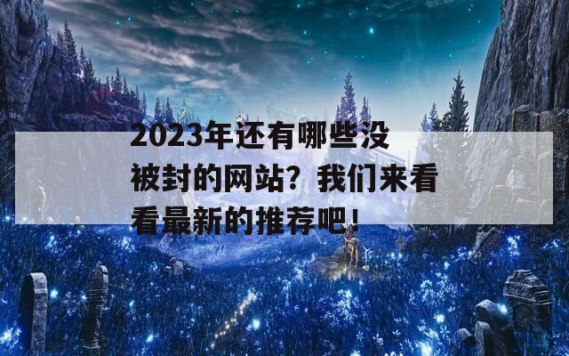 2023年还有哪些没被封的网站？我们来看看最新的推荐吧！