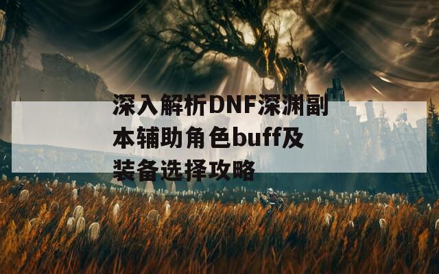 深入解析DNF深渊副本辅助角色buff及装备选择攻略