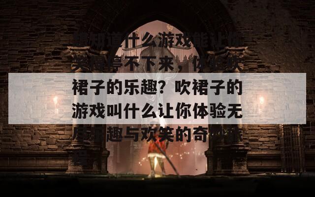 想知道什么游戏能让你笑得停不下来，体验吹裙子的乐趣？吹裙子的游戏叫什么让你体验无尽乐趣与欢笑的奇妙旅程