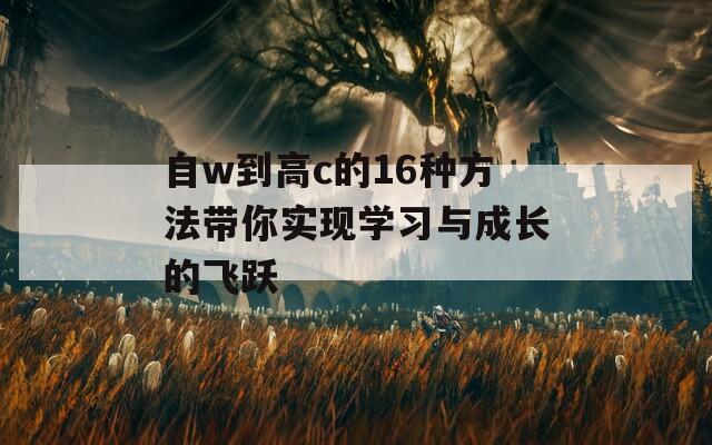 自w到高c的16种方法带你实现学习与成长的飞跃