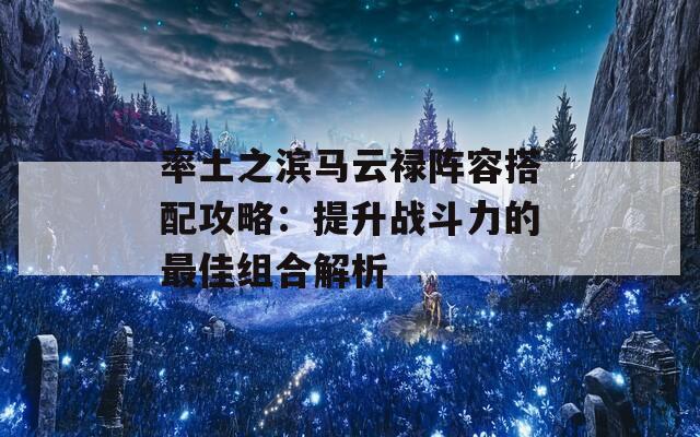 率土之滨马云禄阵容搭配攻略：提升战斗力的最佳组合解析