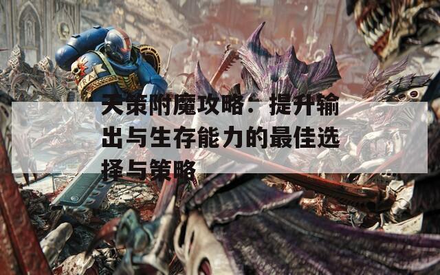 天策附魔攻略：提升输出与生存能力的最佳选择与策略