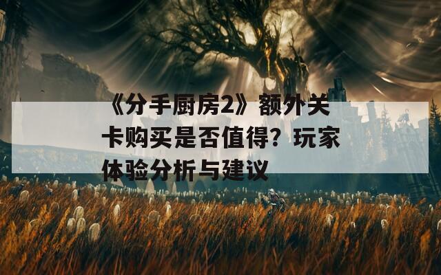 《分手厨房2》额外关卡购买是否值得？玩家体验分析与建议