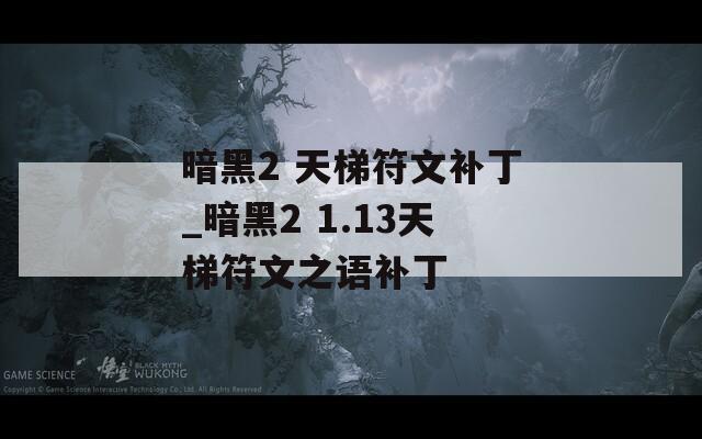 暗黑2 天梯符文补丁_暗黑2 1.13天梯符文之语补丁