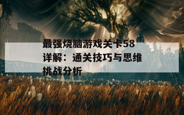 最强烧脑游戏关卡58详解：通关技巧与思维挑战分析