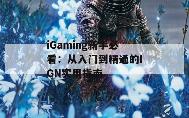 iGaming新手必看：从入门到精通的IGN实用指南