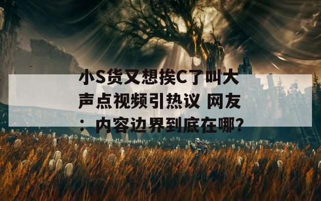 小S货又想挨C了叫大声点视频引热议 网友：内容边界到底在哪？