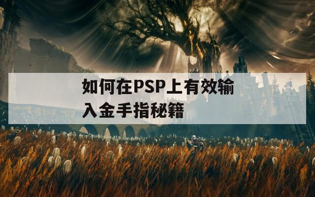 如何在PSP上有效输入金手指秘籍