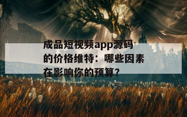 成品短视频app源码的价格维特：哪些因素在影响你的预算？