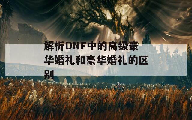 解析DNF中的高级豪华婚礼和豪华婚礼的区别